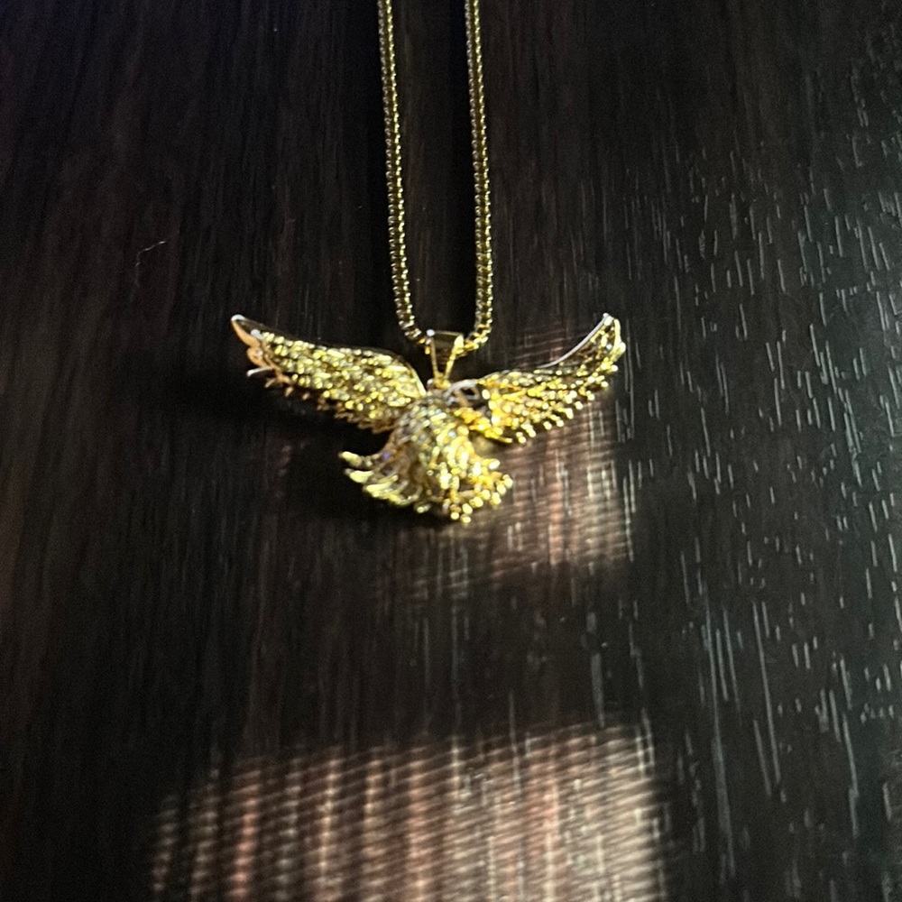 MEN’S GOLD EAGLE PENDANT (BRAND NEW) With GiftBag and Box